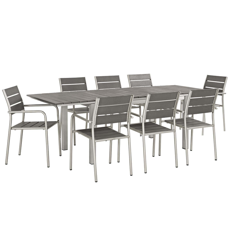 Aviana 9 Piece Outdoor Patio Aluminum Dining Set