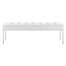 Granger Tufted Large Upholstered Faux Leather Bench