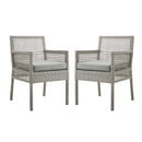 Sean Dining Armchair Outdoor Patio Wicker Rattan Set of 2