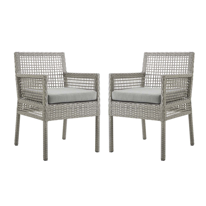 Sean Dining Armchair Outdoor Patio Wicker Rattan Set of 2