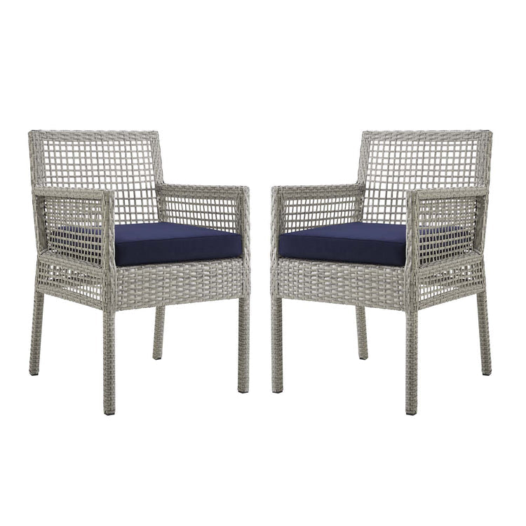 Sean Dining Armchair Outdoor Patio Wicker Rattan Set of 2