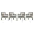 Sean Dining Armchair Outdoor Patio Wicker Rattan Set of 4