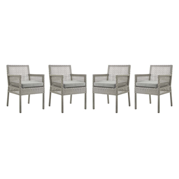 Sean Dining Armchair Outdoor Patio Wicker Rattan Set of 4