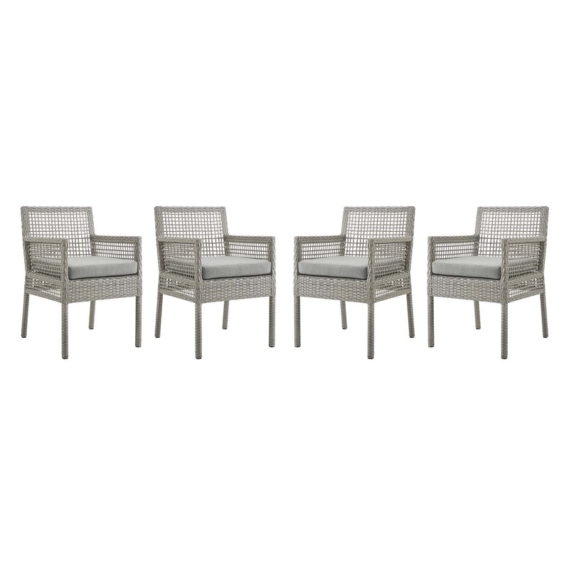 Sean Dining Armchair Outdoor Patio Wicker Rattan Set of 4