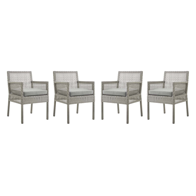 Sean Dining Armchair Outdoor Patio Wicker Rattan Set of 4