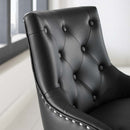 Bear Tufted Button Swivel Faux Leather Office Chair