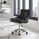 Bear Tufted Button Swivel Faux Leather Office Chair