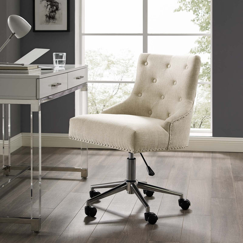 Ace Tufted Button Swivel Upholstered Fabric Office Chair