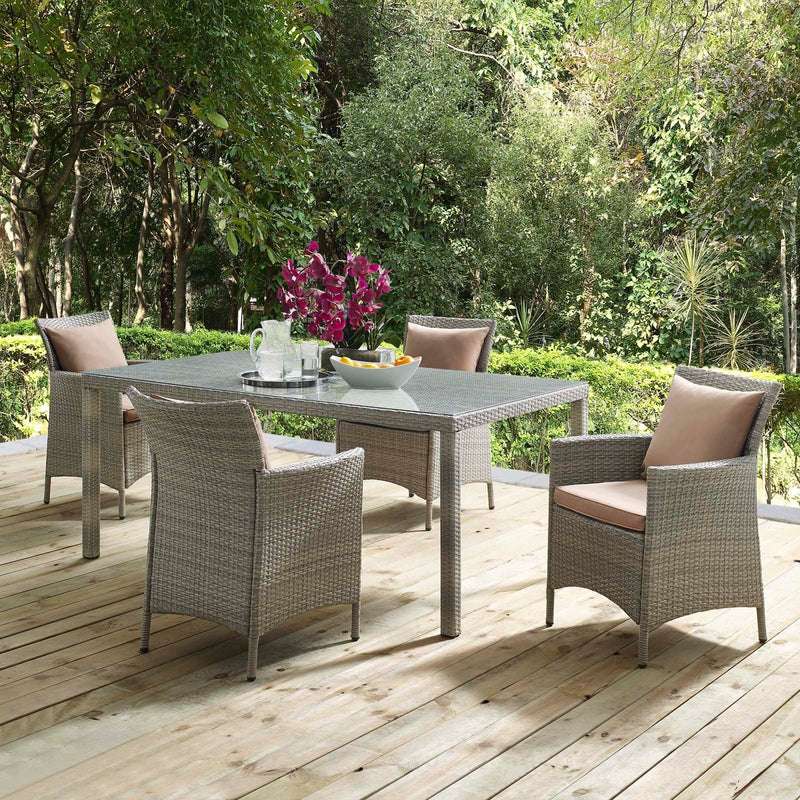 Maisie 5 Piece Outdoor Patio Wicker Rattan Dining Set