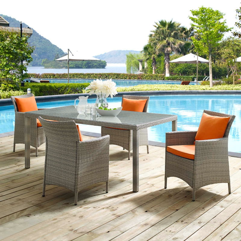 Maisie 5 Piece Outdoor Patio Wicker Rattan Dining Set