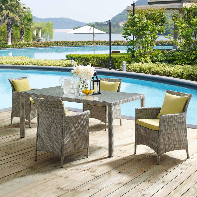 Maisie 5 Piece Outdoor Patio Wicker Rattan Dining Set