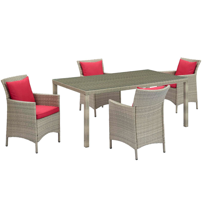 Maisie 5 Piece Outdoor Patio Wicker Rattan Dining Set