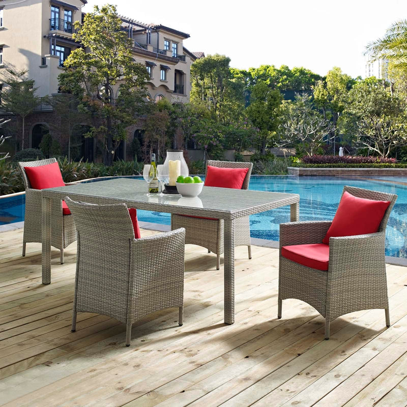 Maisie 5 Piece Outdoor Patio Wicker Rattan Dining Set