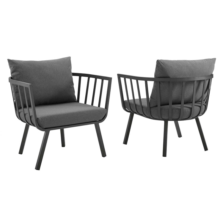 Howard Outdoor Patio Aluminum Armchair Set of 2