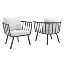 Howard Outdoor Patio Aluminum Armchair Set of 2