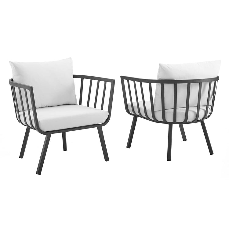 Howard Outdoor Patio Aluminum Armchair Set of 2