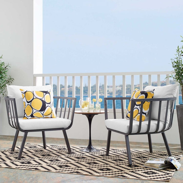 Howard Outdoor Patio Aluminum Armchair Set of 2