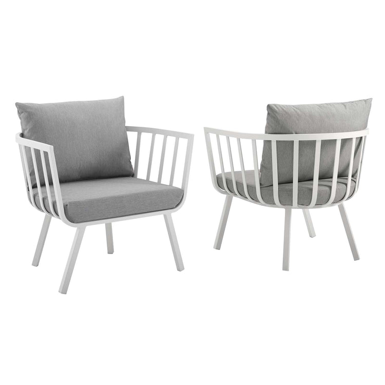 Howard Outdoor Patio Aluminum Armchair Set of 2