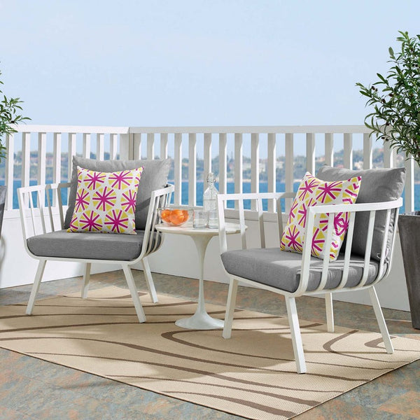 Howard Outdoor Patio Aluminum Armchair Set of 2