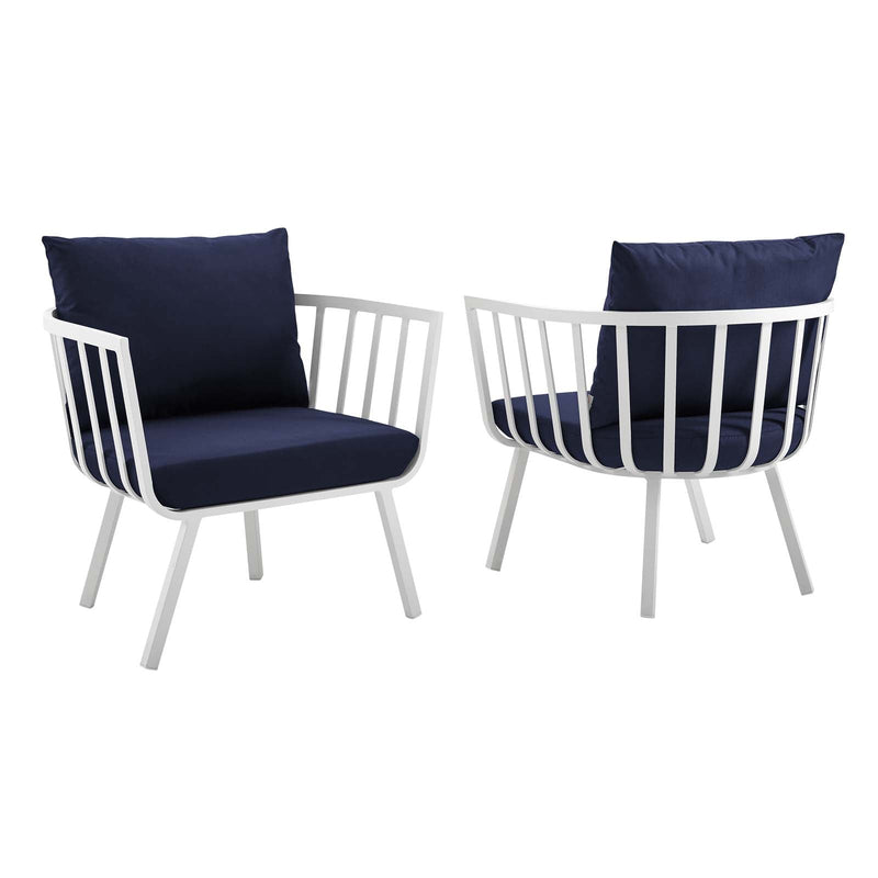 Howard Outdoor Patio Aluminum Armchair Set of 2