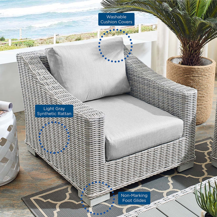 Santiago Sunbrella® Outdoor Patio Wicker Rattan Armchair