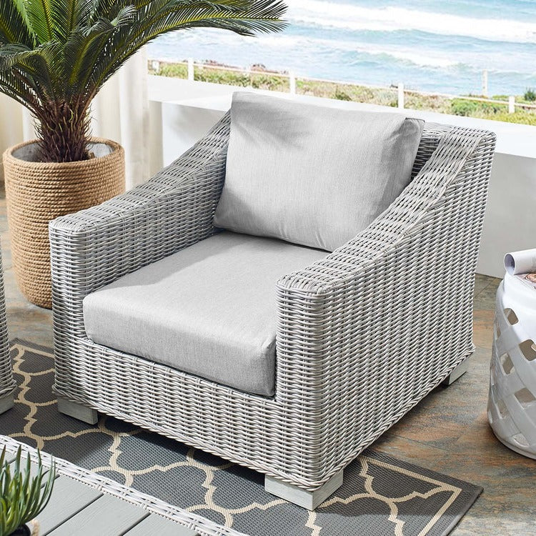 Santiago Sunbrella® Outdoor Patio Wicker Rattan Armchair