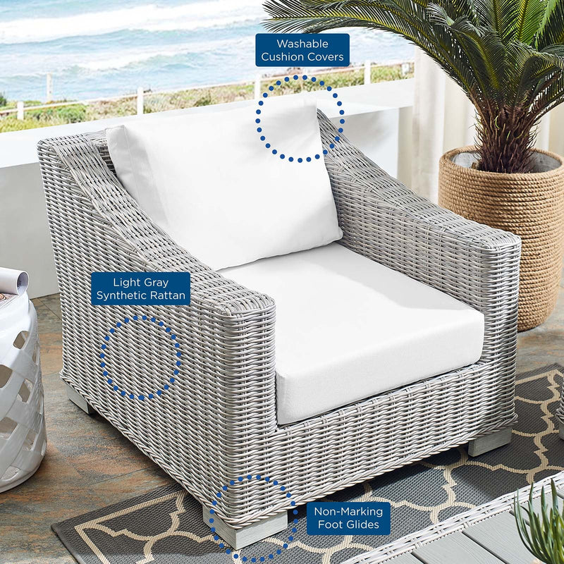 Santiago Sunbrella® Outdoor Patio Wicker Rattan Armchair