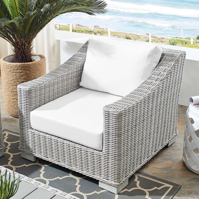 Santiago Sunbrella® Outdoor Patio Wicker Rattan Armchair