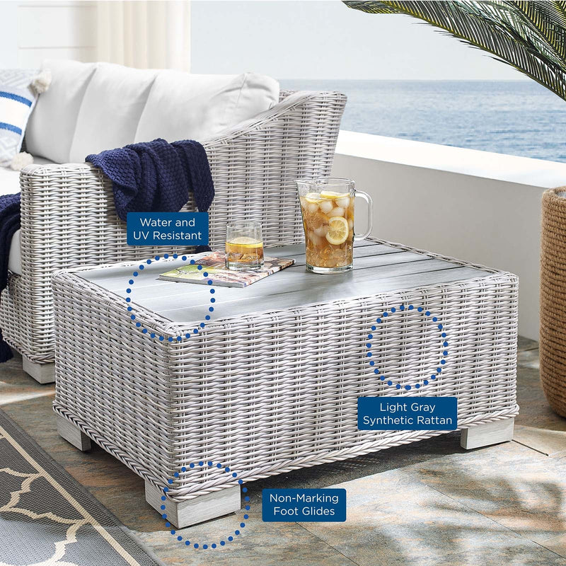 Santiago 32" Outdoor Patio Wicker Rattan Coffee Table