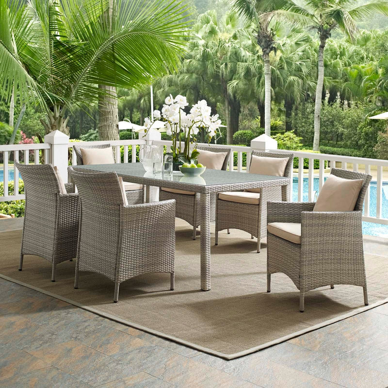 Maisie 7 Piece Outdoor Patio Wicker Rattan Dining Set