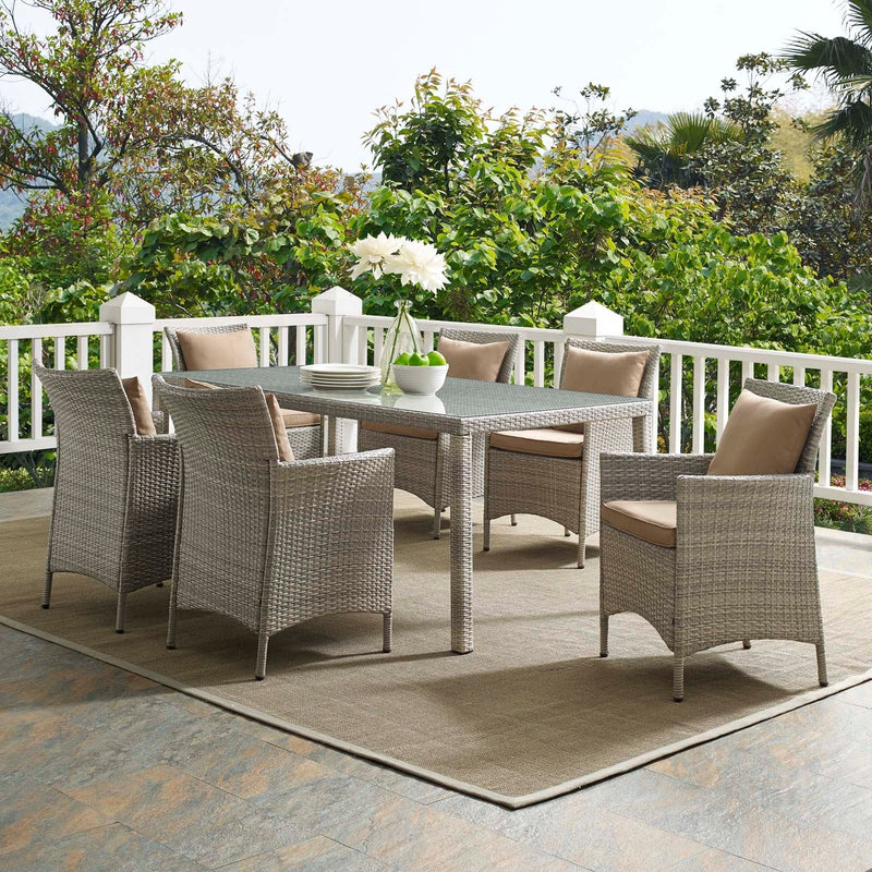Maisie 7 Piece Outdoor Patio Wicker Rattan Dining Set