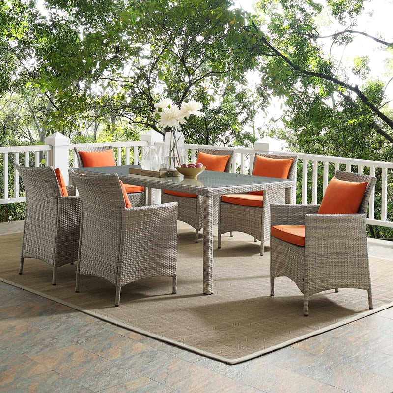 Maisie 7 Piece Outdoor Patio Wicker Rattan Dining Set