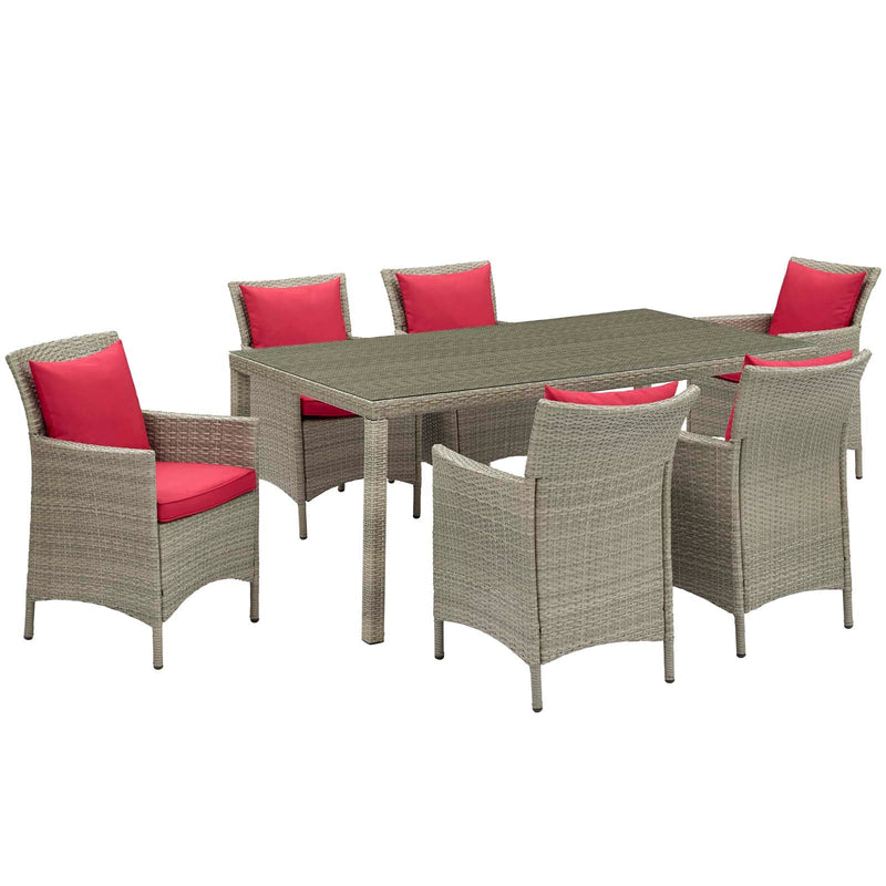 Maisie 7 Piece Outdoor Patio Wicker Rattan Dining Set