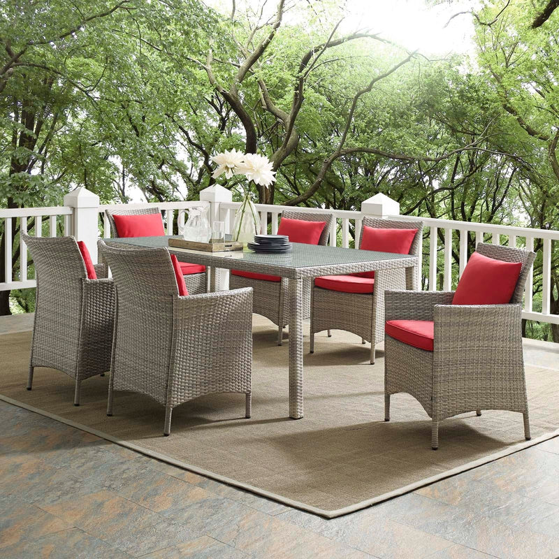 Maisie 7 Piece Outdoor Patio Wicker Rattan Dining Set