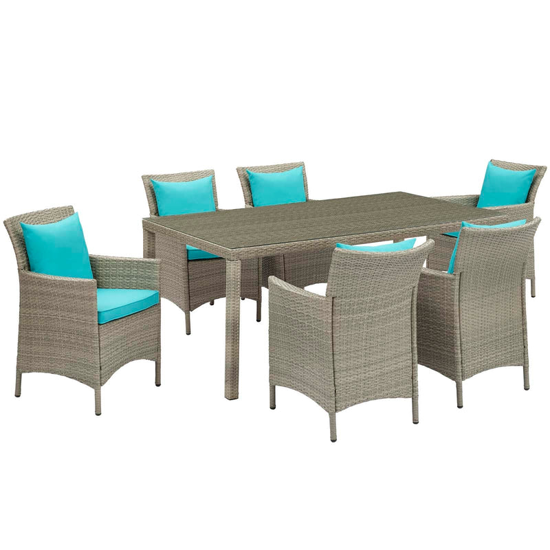 Maisie 7 Piece Outdoor Patio Wicker Rattan Dining Set