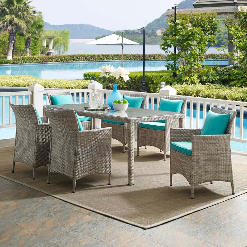 Maisie 7 Piece Outdoor Patio Wicker Rattan Dining Set