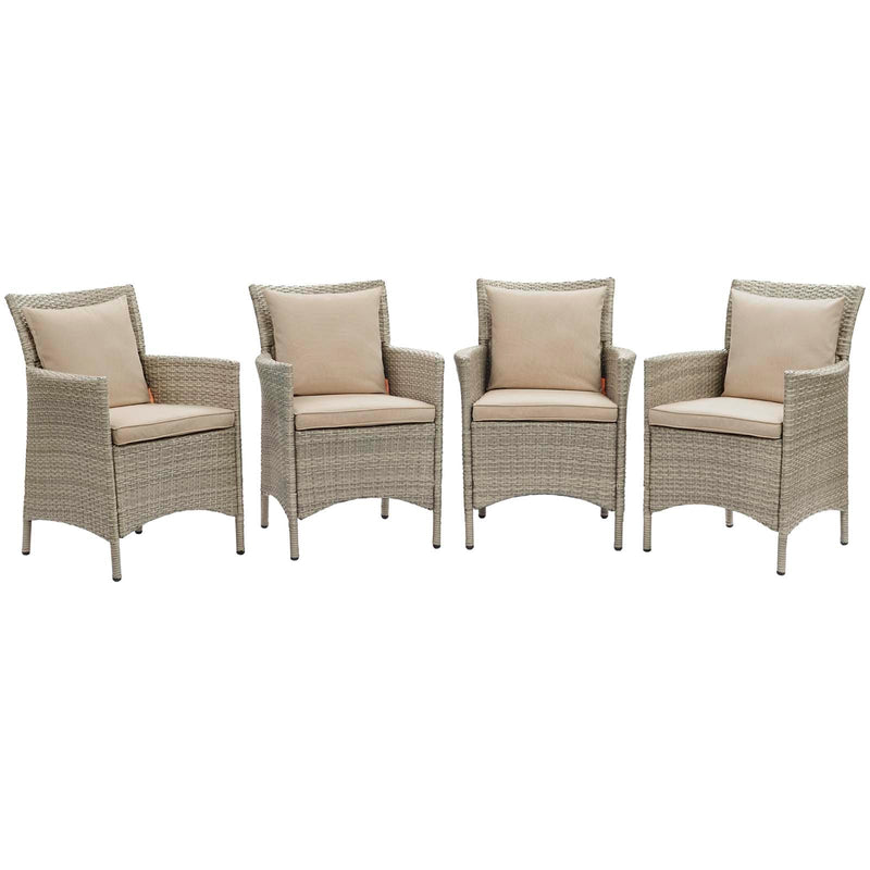 Maisie Outdoor Patio Wicker Rattan Dining Armchair Set of 4