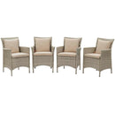 Maisie Outdoor Patio Wicker Rattan Dining Armchair Set of 4