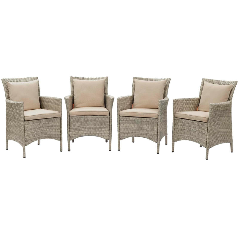 Maisie Outdoor Patio Wicker Rattan Dining Armchair Set of 4