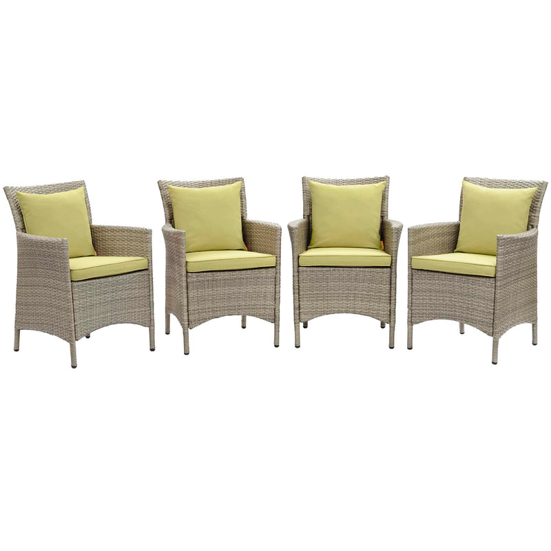 Maisie Outdoor Patio Wicker Rattan Dining Armchair Set of 4