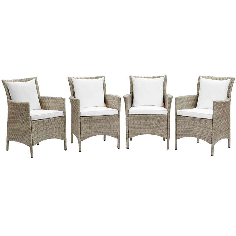 Maisie Outdoor Patio Wicker Rattan Dining Armchair Set of 4