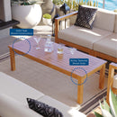 Arleth Outdoor Patio Teak Wood Coffee Table