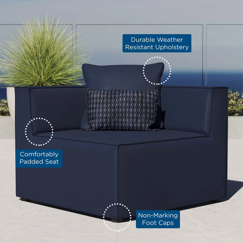 Alaya Outdoor Patio Upholstered Sectional Sofa Corner Chair