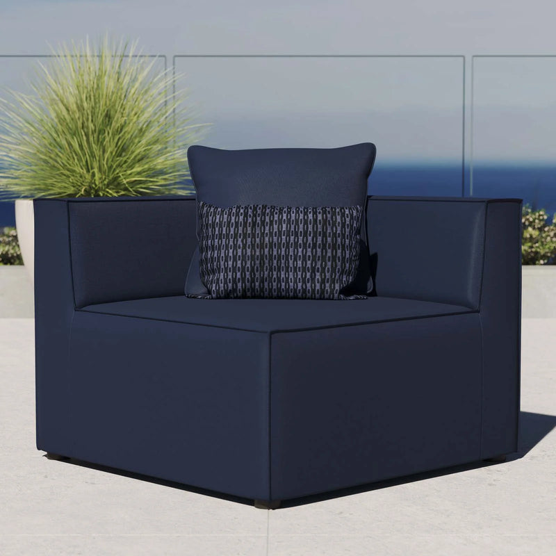 Alaya Outdoor Patio Upholstered Sectional Sofa Corner Chair