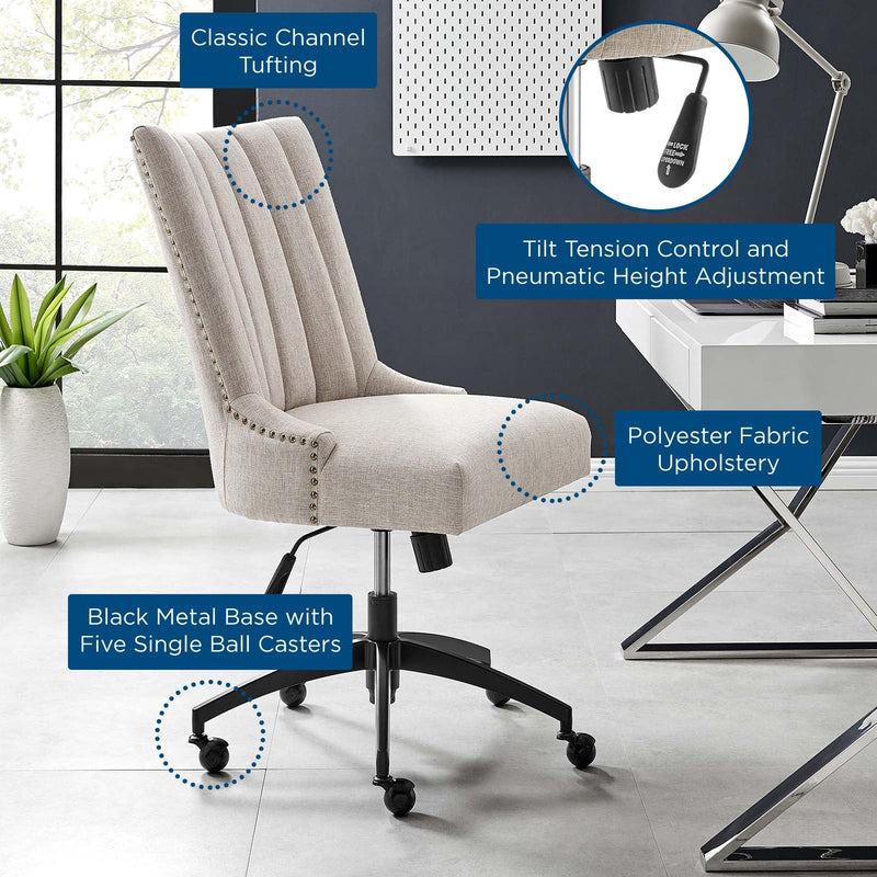 Pedro Channel Tufted Fabric Office Chair