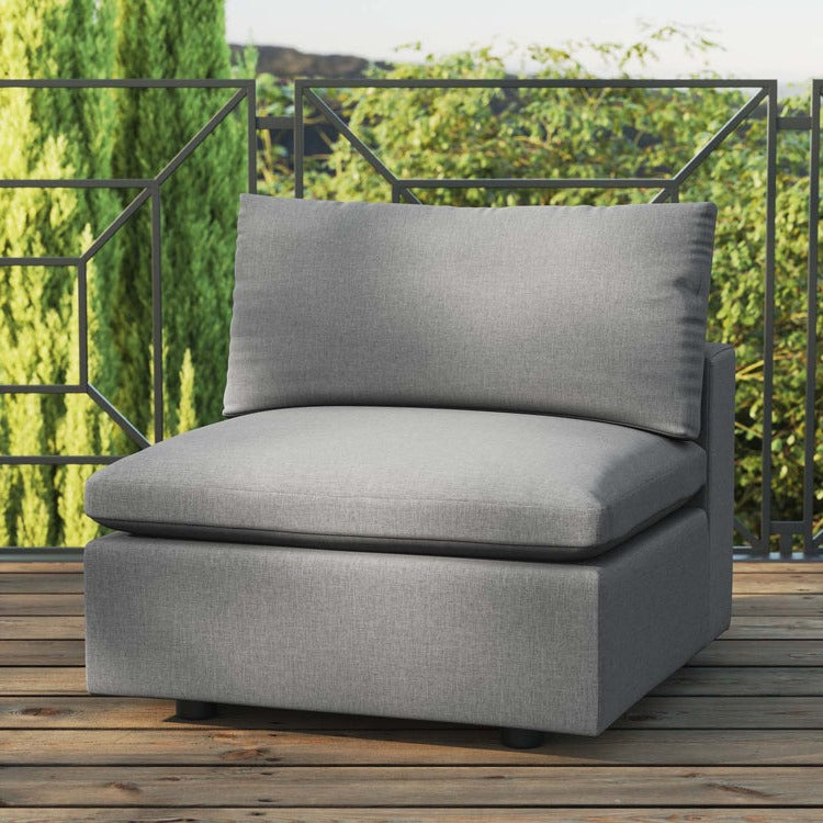 Liberty Overstuffed Outdoor Patio Armless Chair