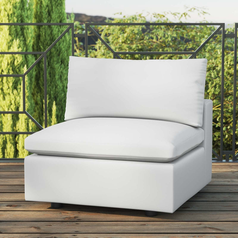 Liberty Overstuffed Outdoor Patio Armless Chair