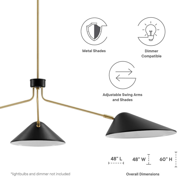 Bryce 3-Light 14" Arm Pendant