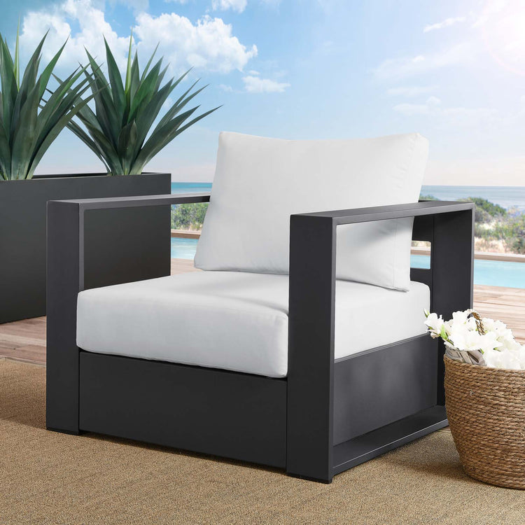 Lionel Outdoor Patio Powder-Coated Aluminum Armchair