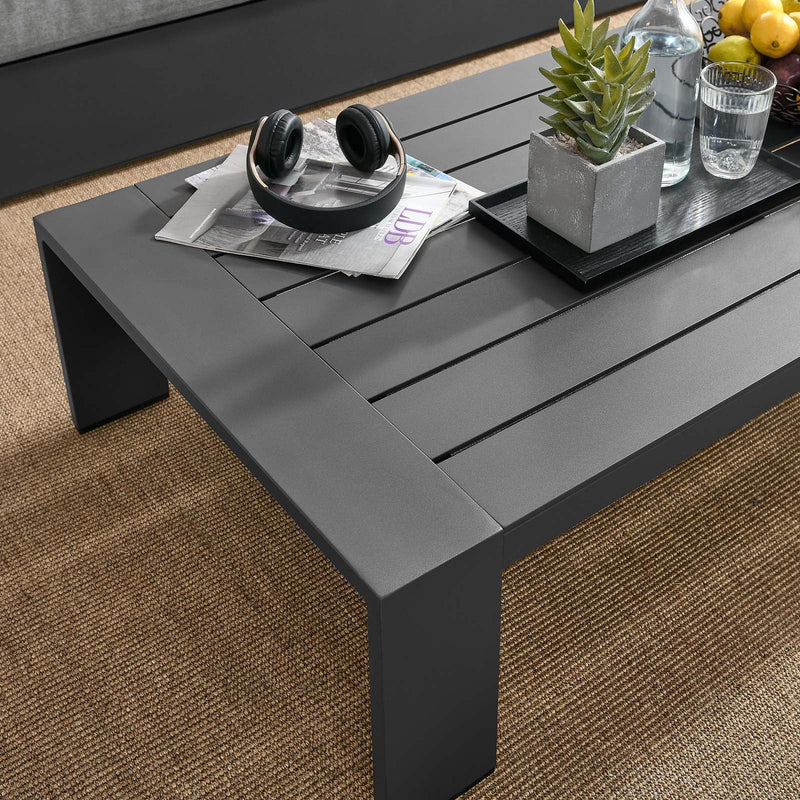 Lionel Outdoor Patio Powder-Coated Aluminum Coffee Table